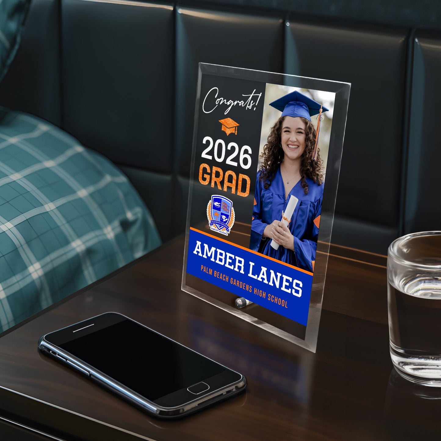 Palm Beach Gardens High School Glass Plaque Design 4