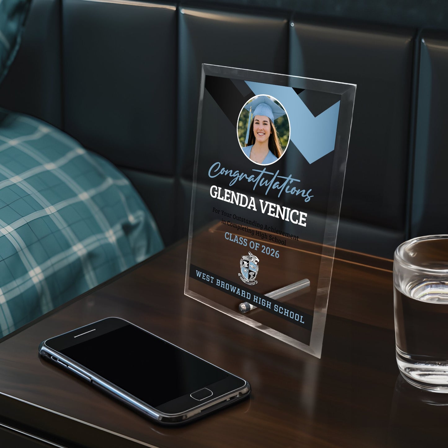 West Broward High School Glass Plaque Design 1