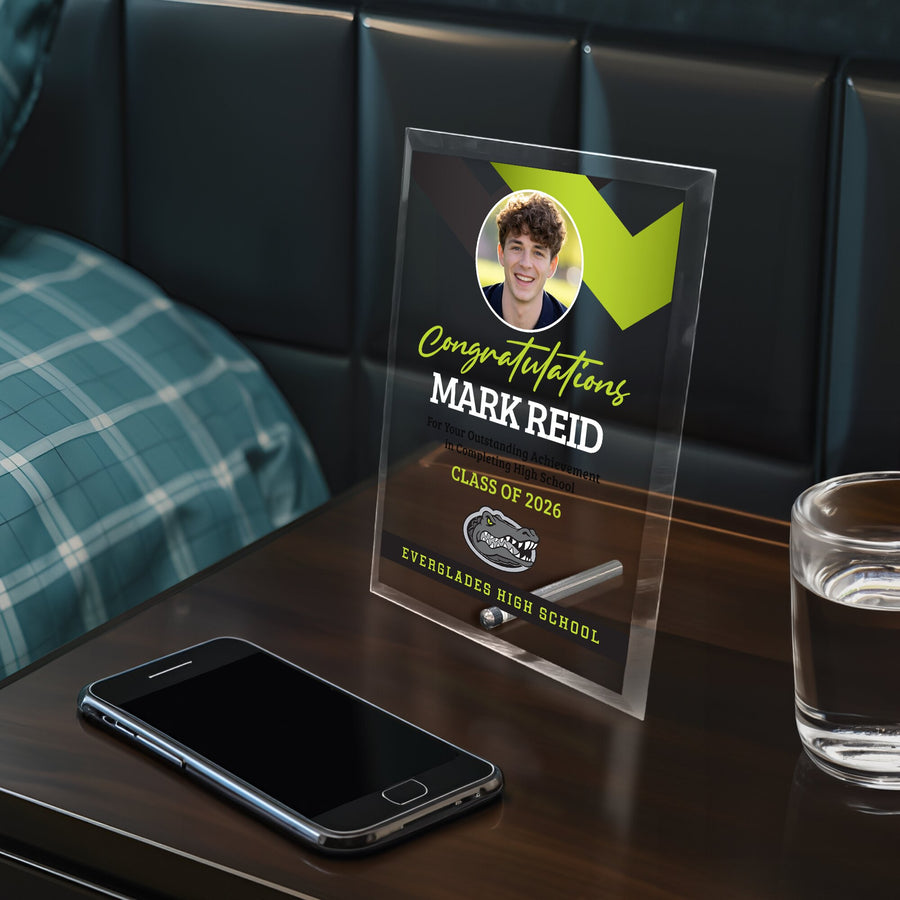 Everglades High School Glass Plaque Design 1
