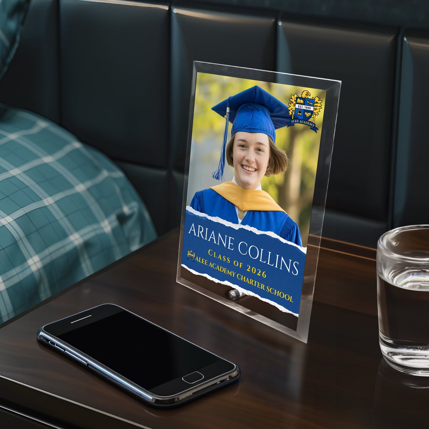 Alee Academy Charter School Glass Plaque Design 3
