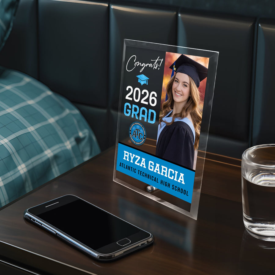 Atlantic Technical High School Glass Plaque Design 4