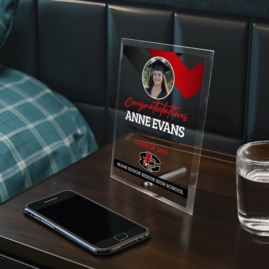 Miami Edison Senior High School Glass Plaque Design 1