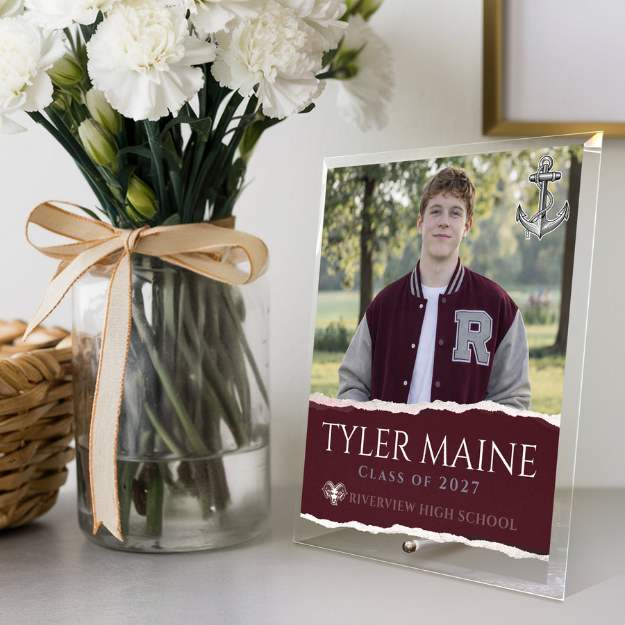 Riverview High School Glass Plaque Design 3
