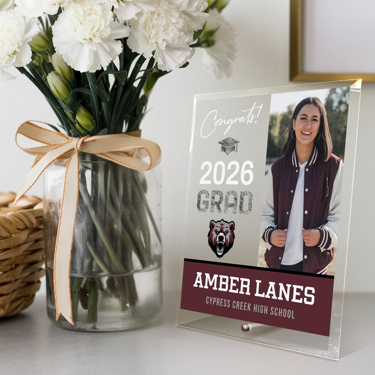 Cypress Creek High School Glass Plaque Design 4