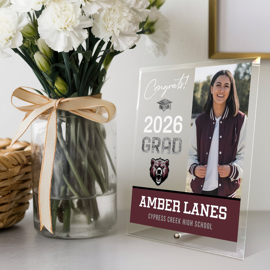 Cypress Creek High School Glass Plaque Design 4