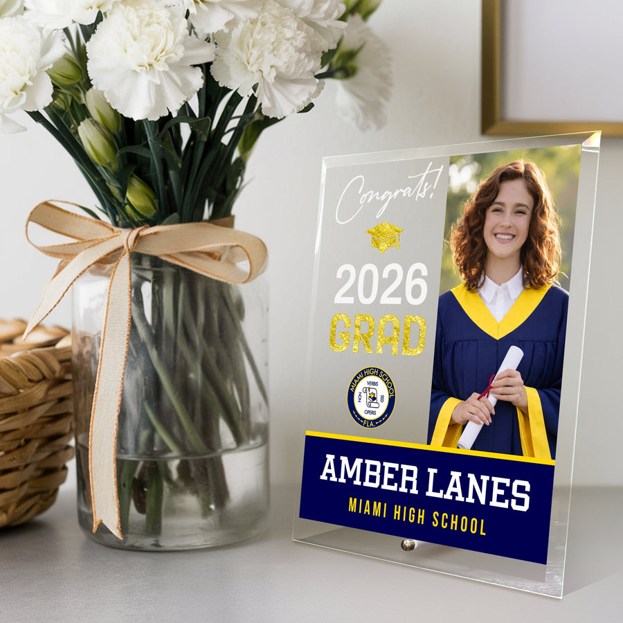 Miami High School Glass Plaque Design 4