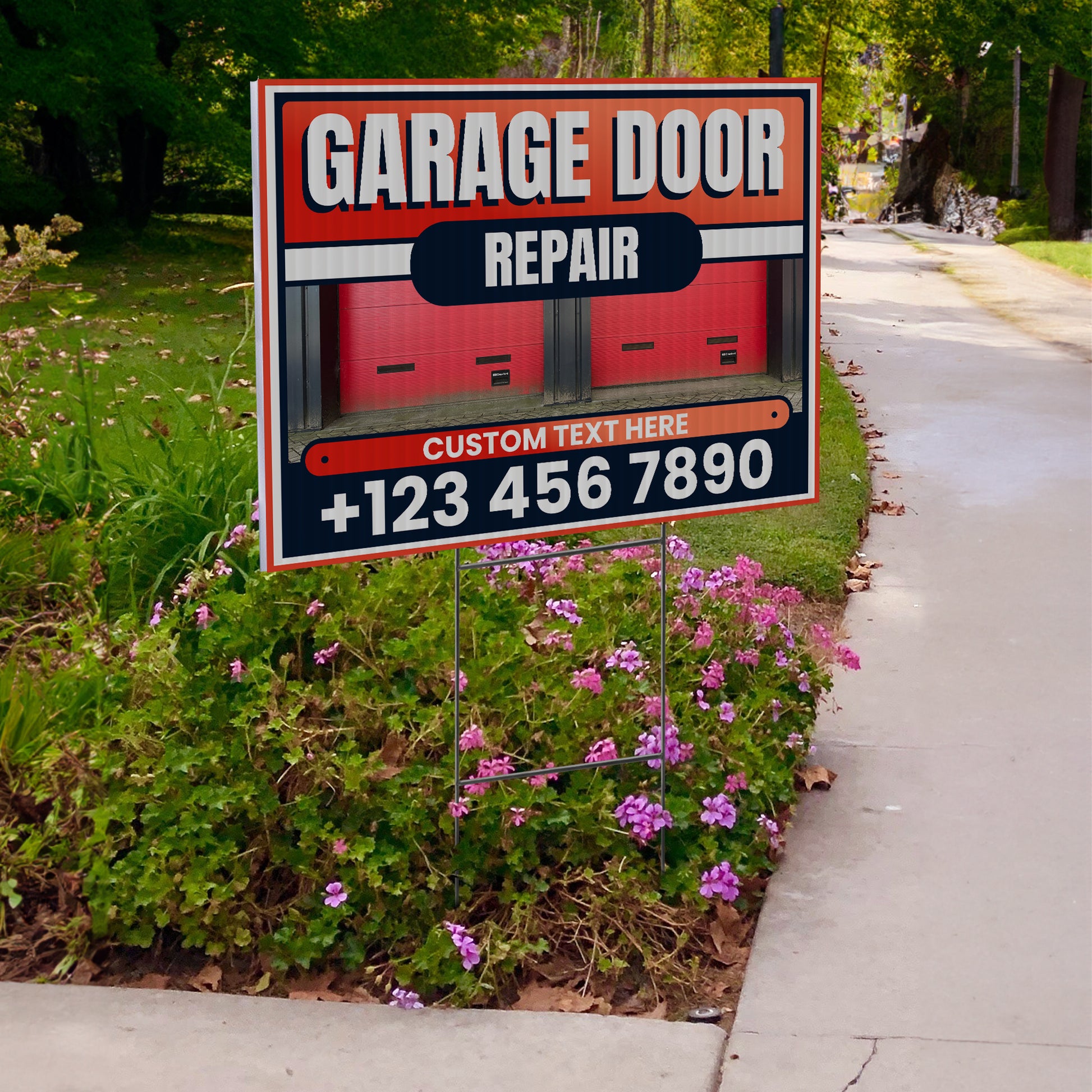 Garage Door Repair Yard Sign Design 2 -  BFS-GRGDR-24X18-DS-D2-BFS-GRGDR-24X18-SS-D2