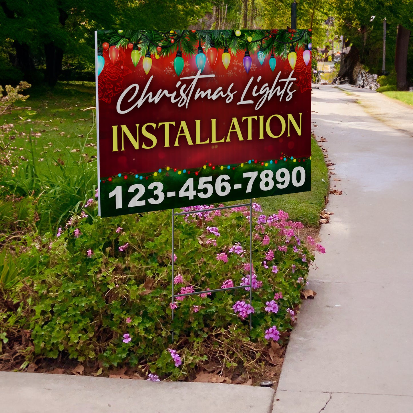 Christmas Lights Installation Yard Sign Design 7