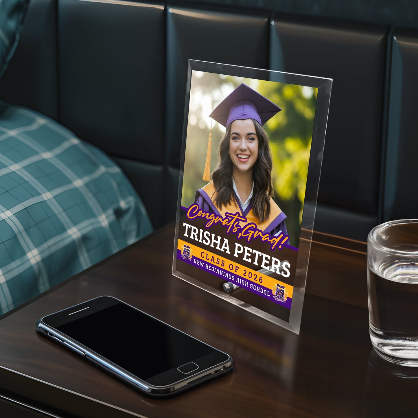 New Beginnings High School Glass Plaque Design 2