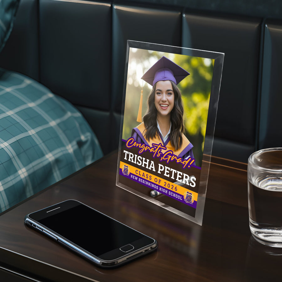 New Beginnings High School Glass Plaque Design 2