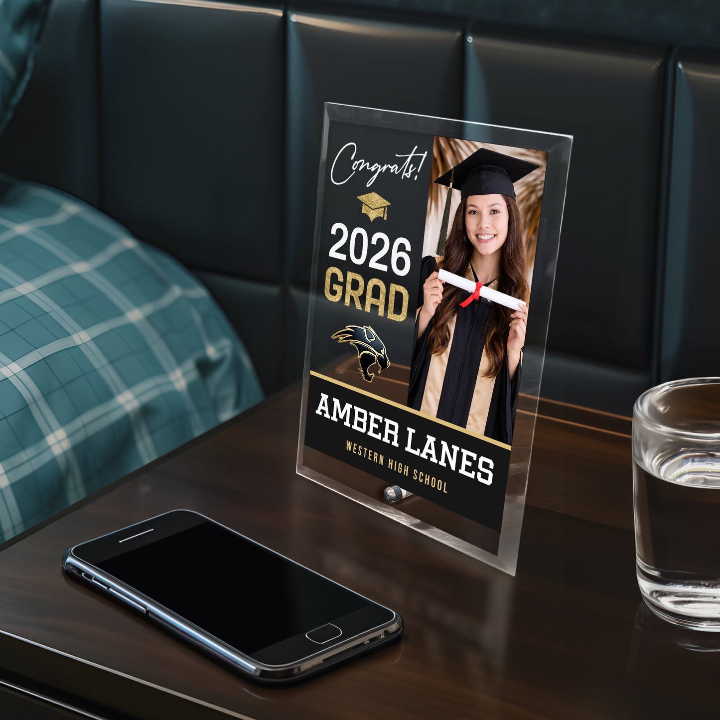 Western High School Glass Plaque Design 4