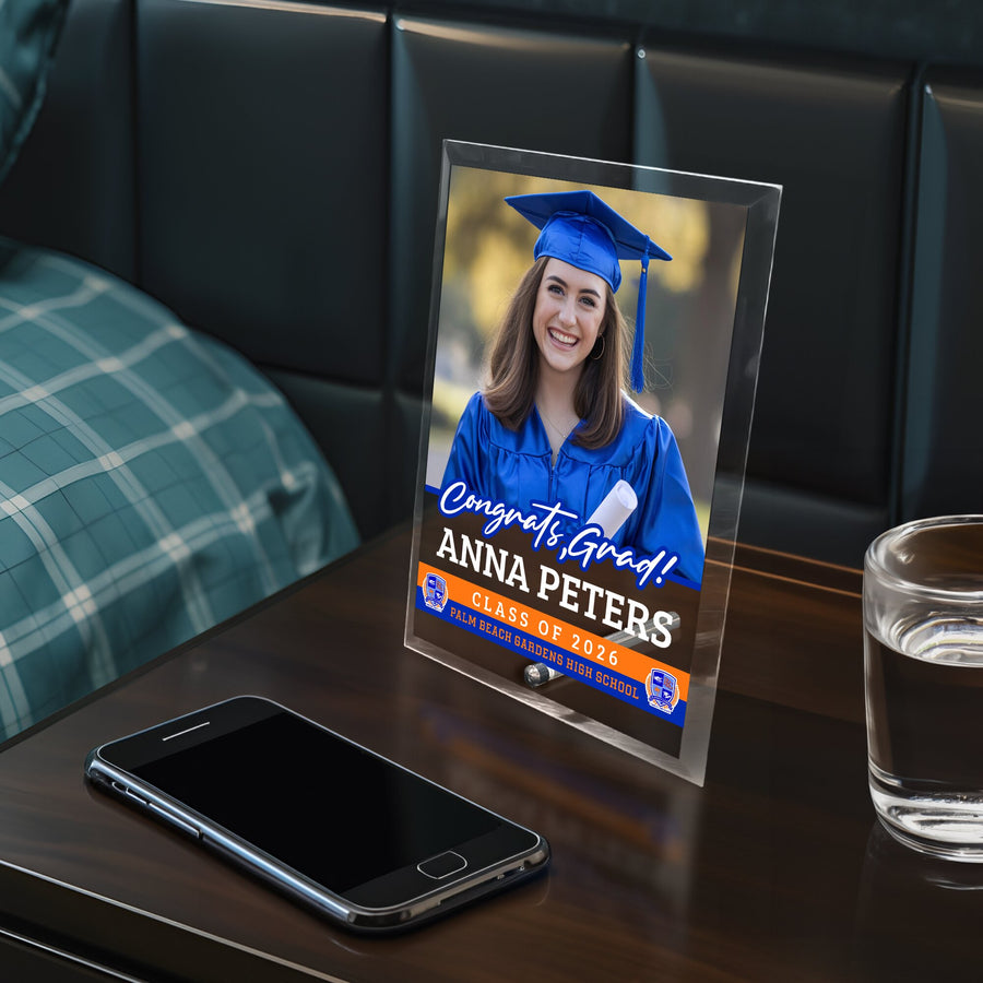 Palm Beach Gardens High School Glass Plaque Design 2