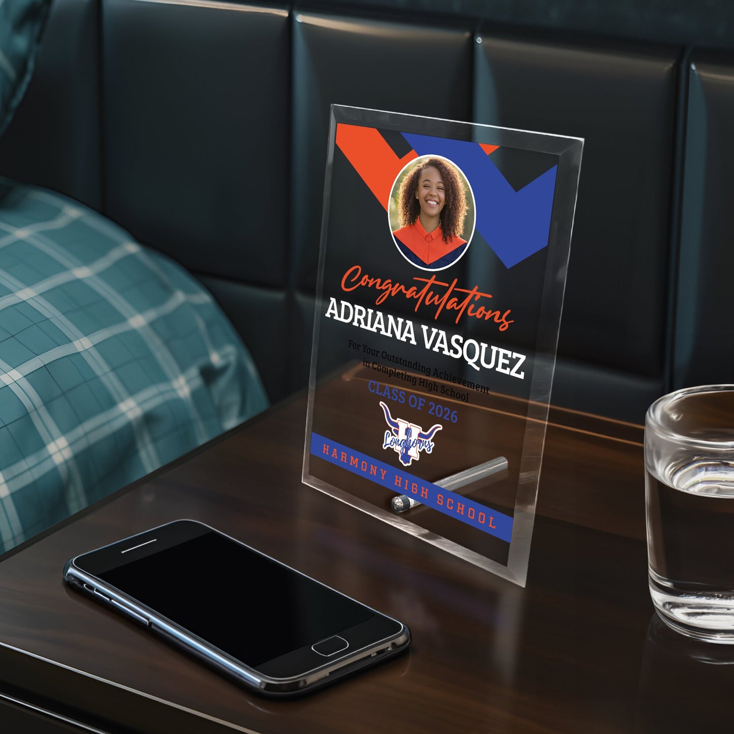 Harmony High School Glass Plaque Design 1