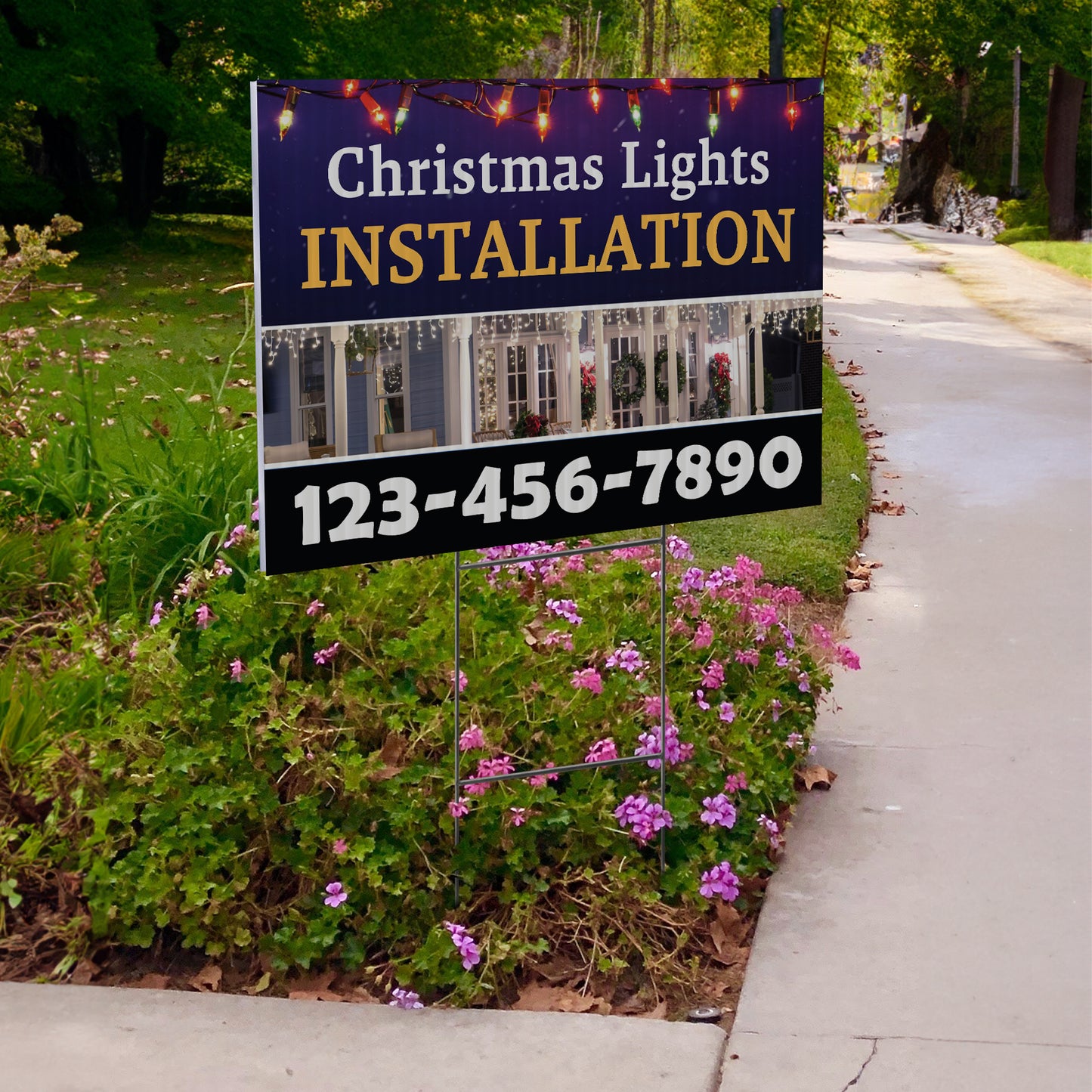 Christmas Lights Installation Yard Sign Design 4