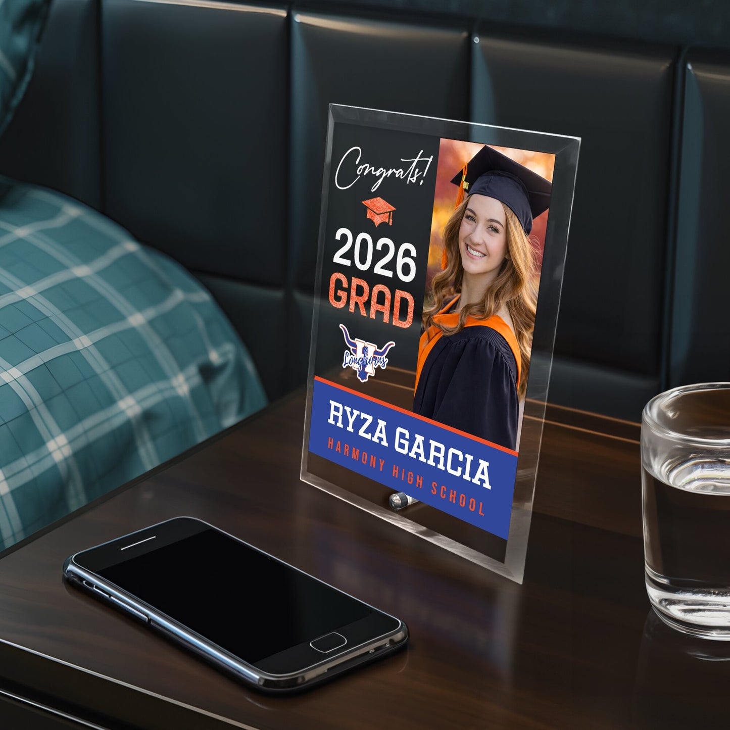 Harmony High School Glass Plaque Design 4