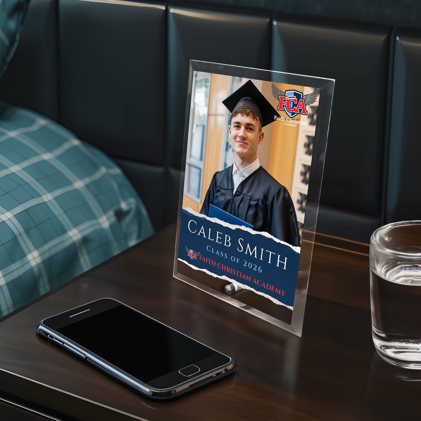 Faith Christian Academy Glass Plaque Design 3