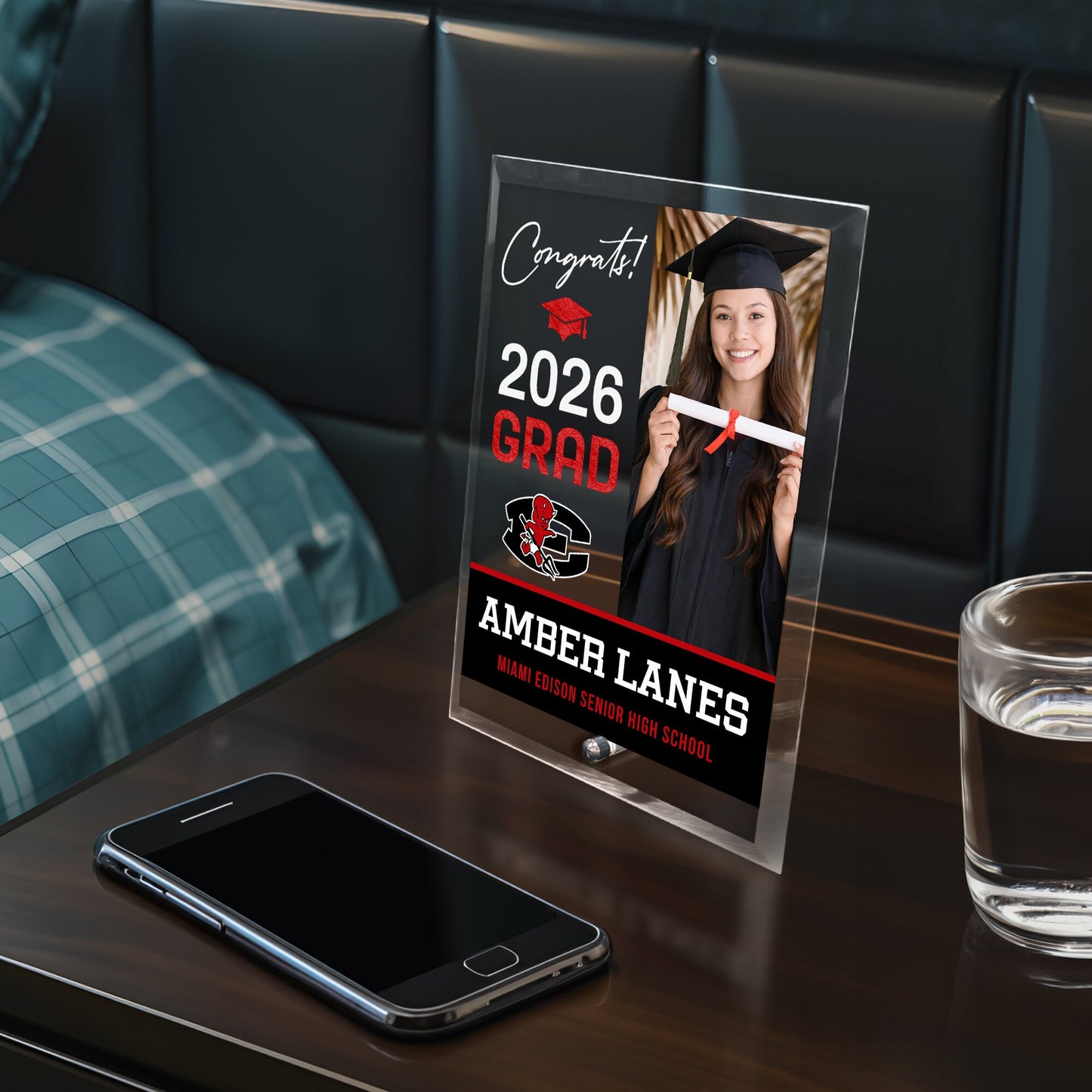 Miami Edison Senior High School Glass Plaque Design 4