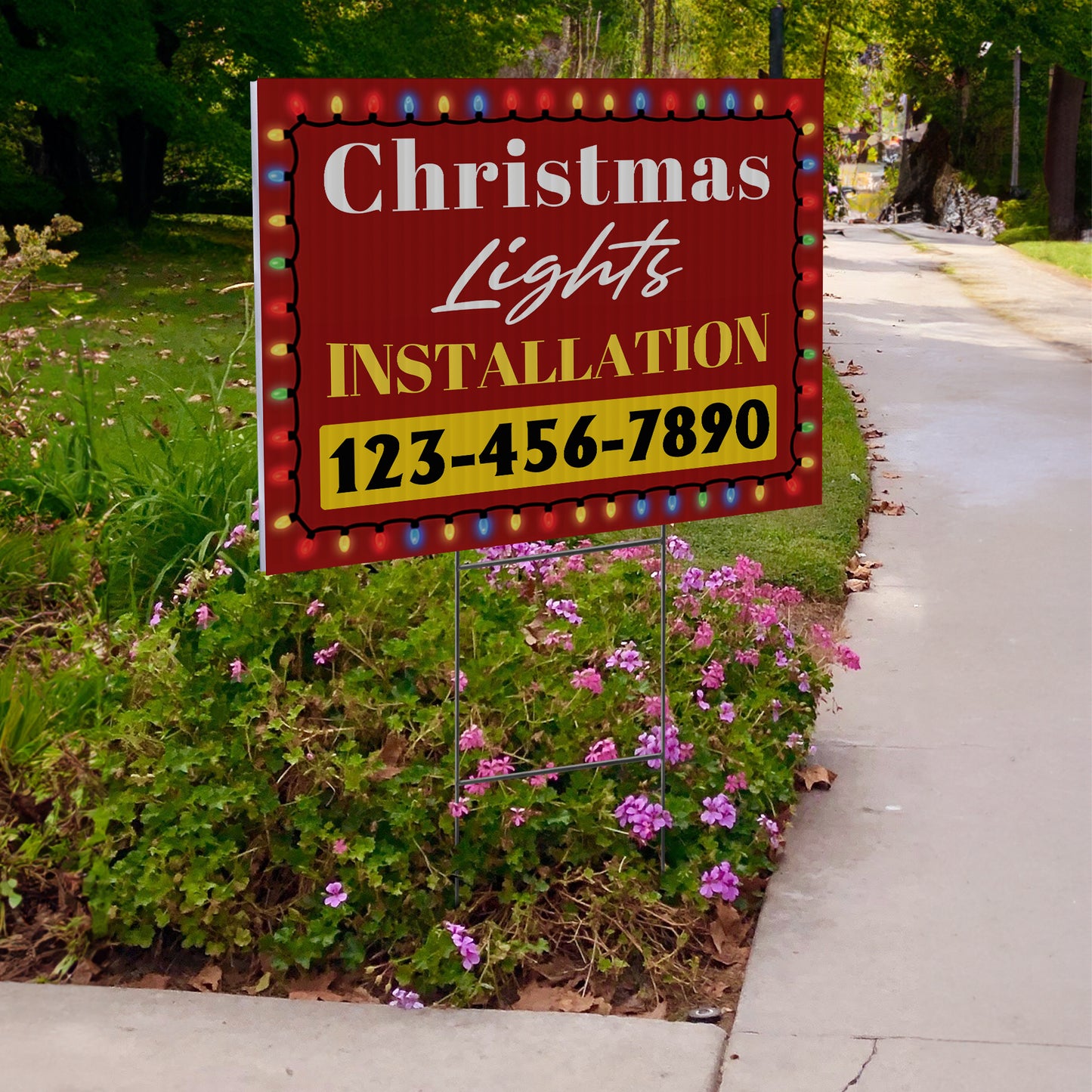 Christmas Lights Installation Yard Sign Design 2