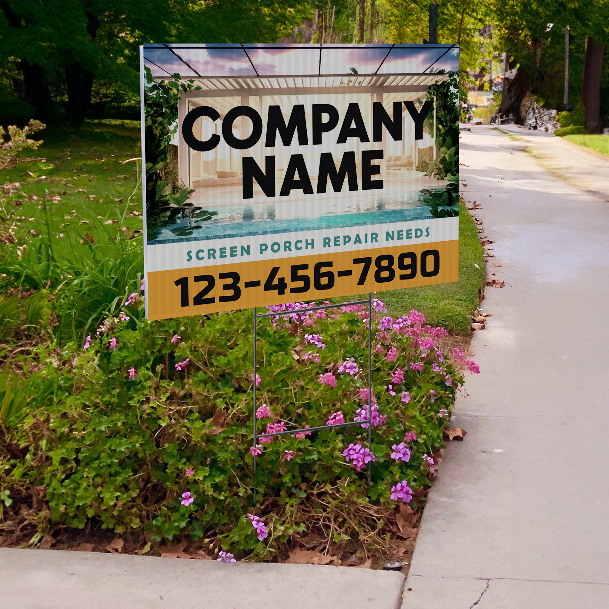 Screen Porch Repair Yard Sign D3 -  BFS-SP-24x18-DS-D3-BFS-SP-24x18-SS-D3