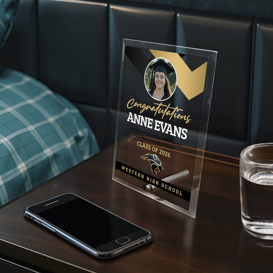 Western High School Glass Plaque Design 1