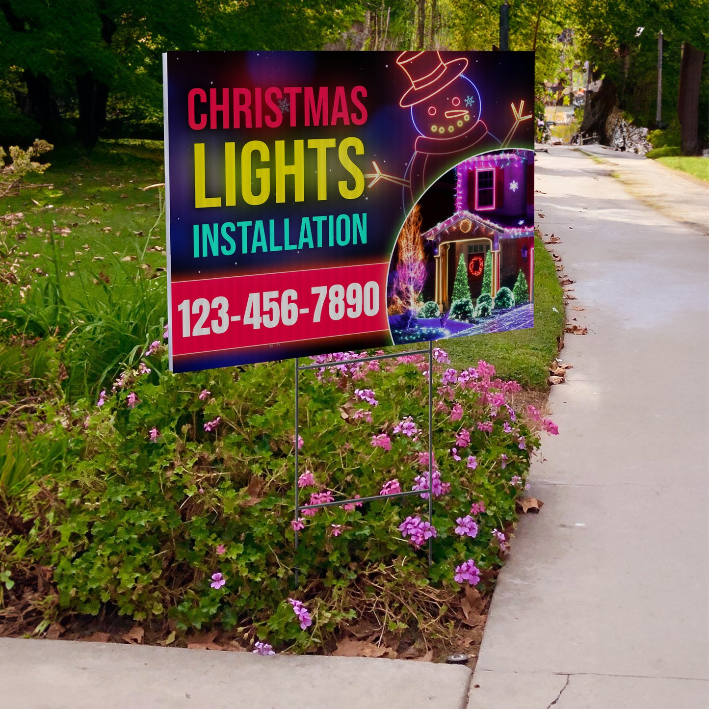 Christmas Lights Installation Yard Sign Design 8