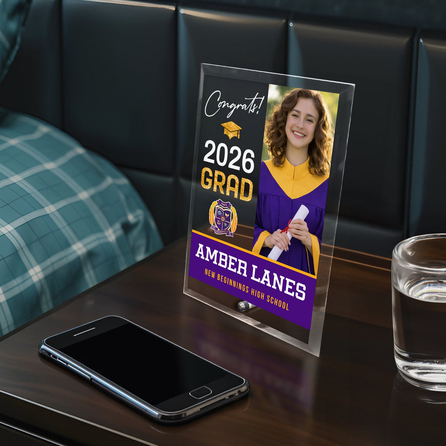 New Beginnings High School Glass Plaque Design 4