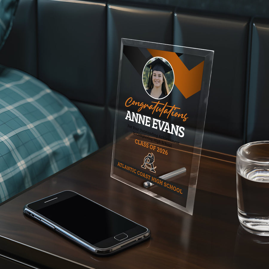 Atlantic Coast High School Glass Plaque Design 1