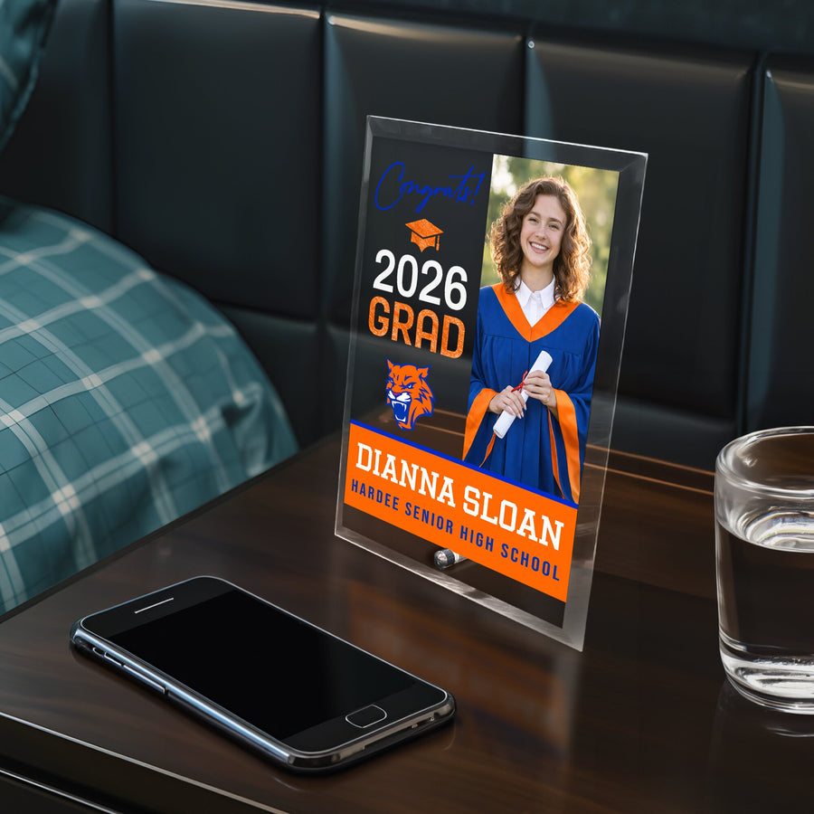 Hardee Senior High School Glass Plaque Design 4