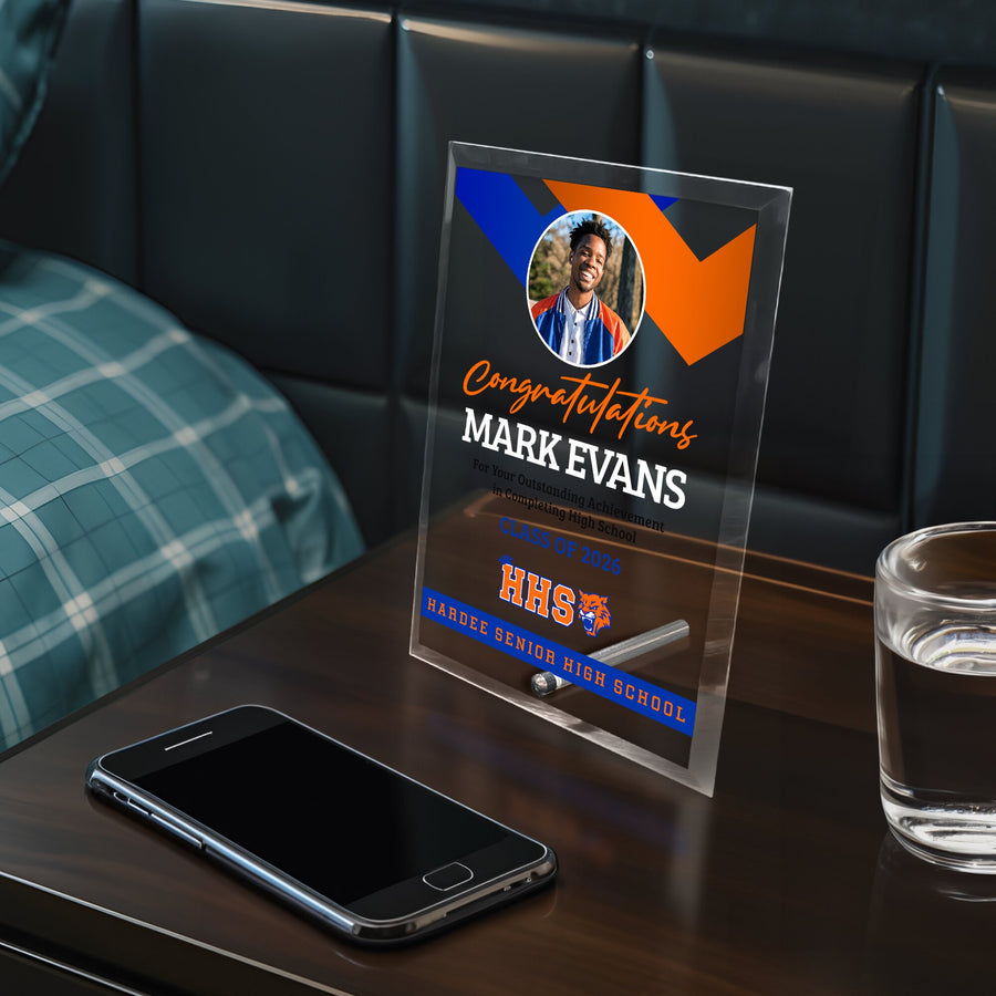 Hardee Senior High School Glass Plaque Design 1