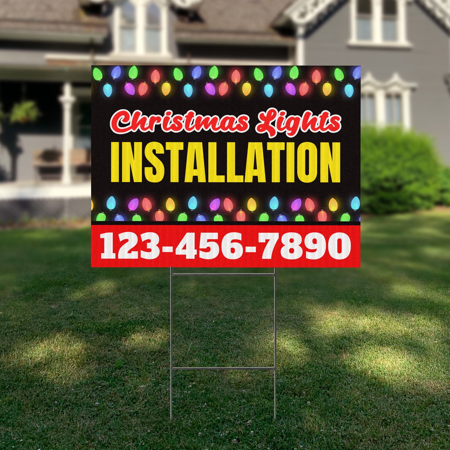 Christmas Lights Installation Yard Sign Design 1