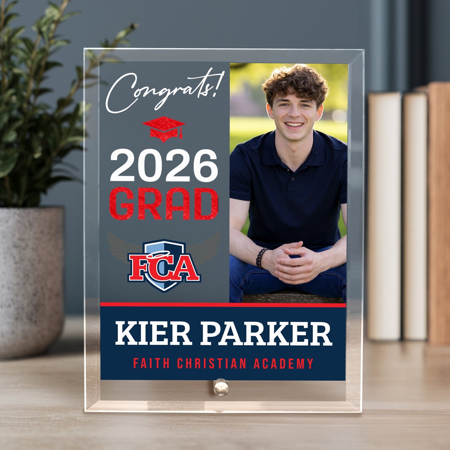 Faith Christian Academy Glass Plaque Design 4