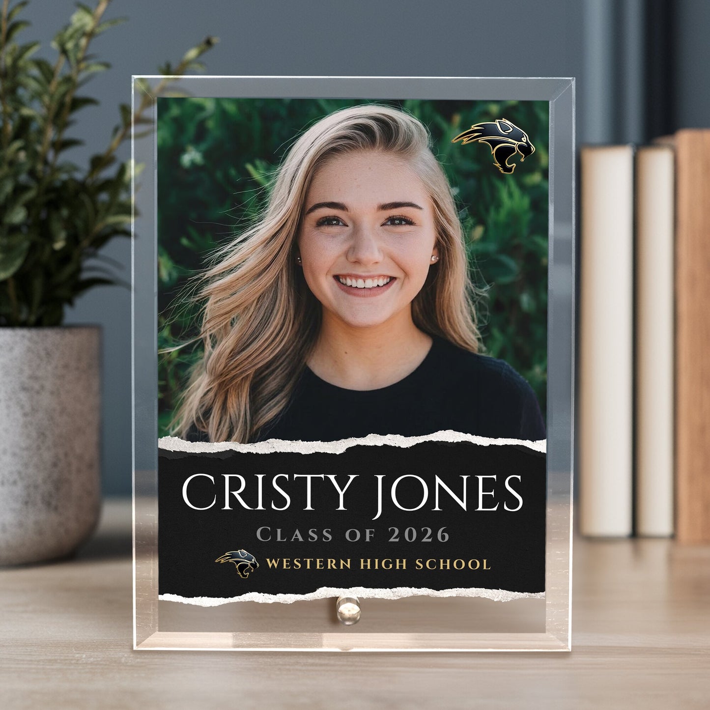Western High School Glass Plaque Design 3