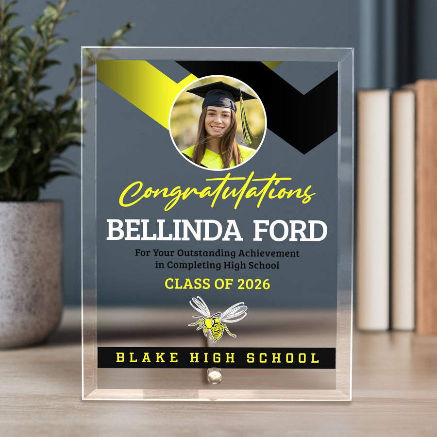 Blake High School Glass Plaque Design 1