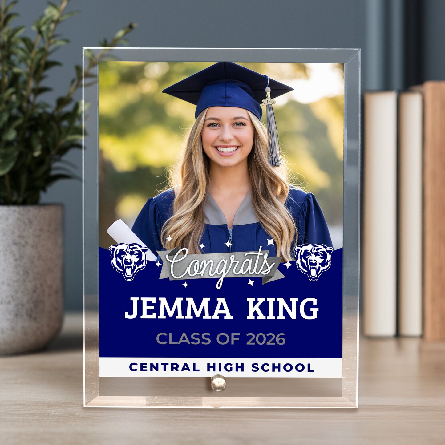 Central High School Glass Plaque Design 6