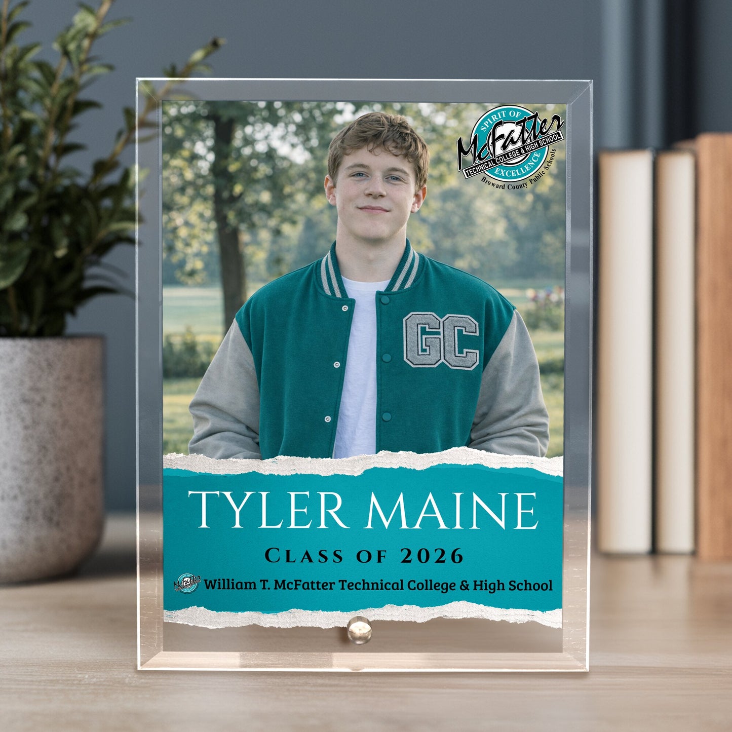 William T. McFatter Technical College & High School Glass Plaque Design 3