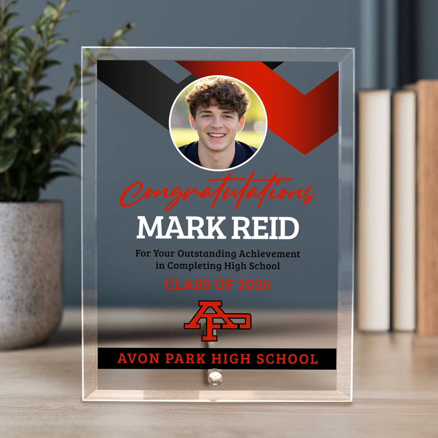 Avon Park High School Glass Plaque Design 1