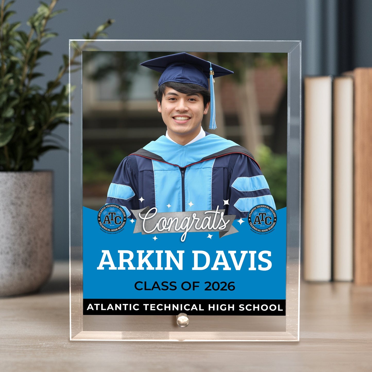 Atlantic Technical High School Glass Plaque Design 6