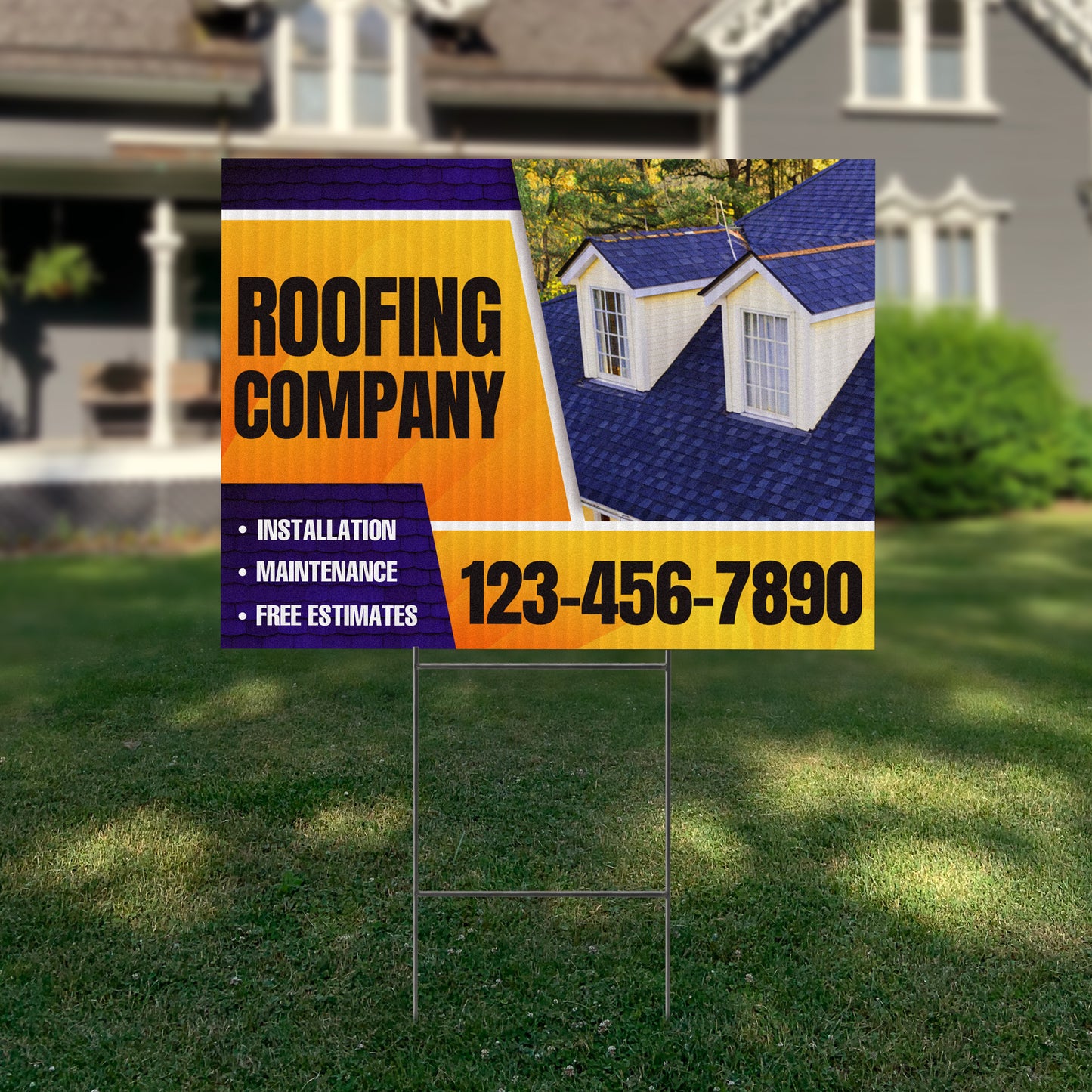 Roofing Services Yard Sign Design 5 -  BFS-RS-24x18-DS-D5-BFS-RS-24x18-SS-D5