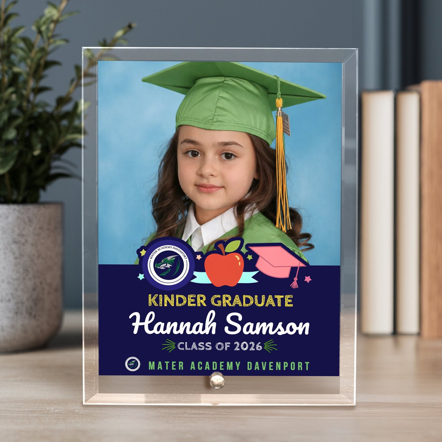 Mater Academy Davenport Kindergarten Glass Plaque Design 3