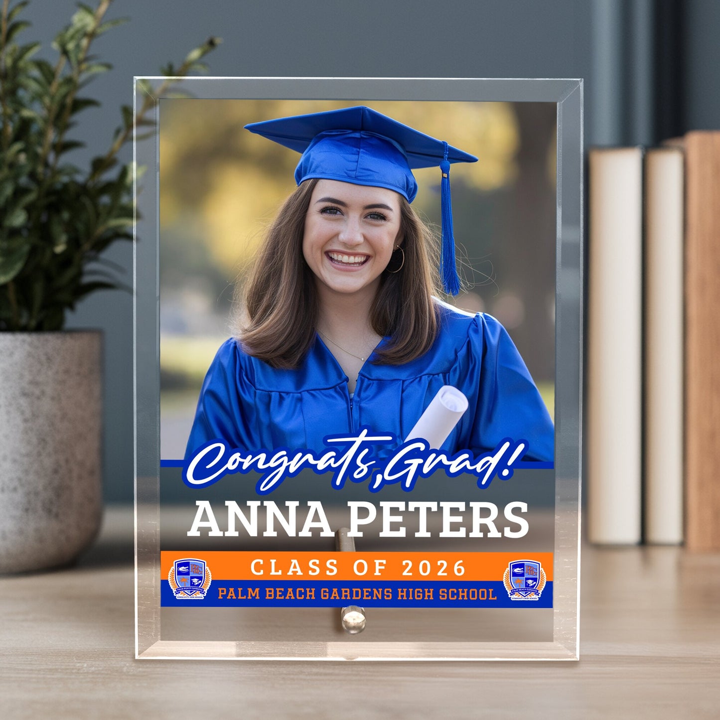 Palm Beach Gardens High School Glass Plaque Design 2
