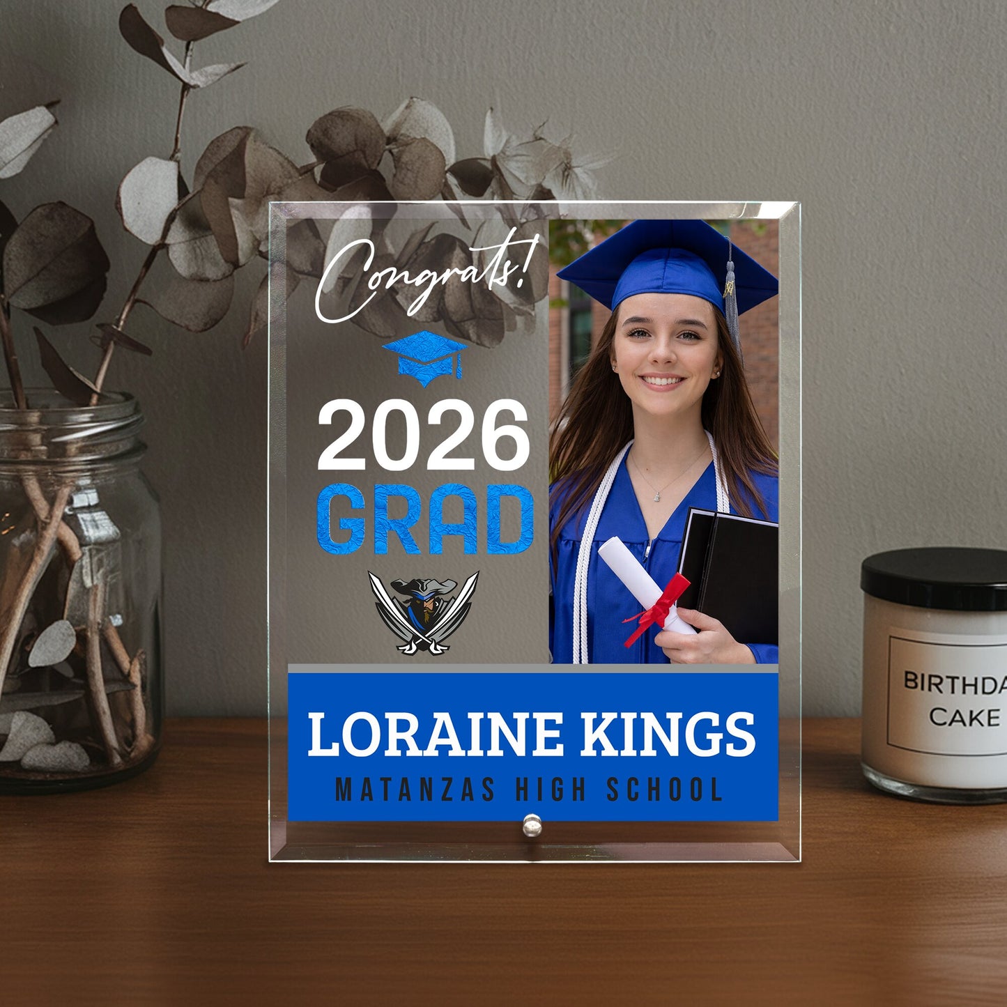 Matanzas High School Glass Plaque Design 4