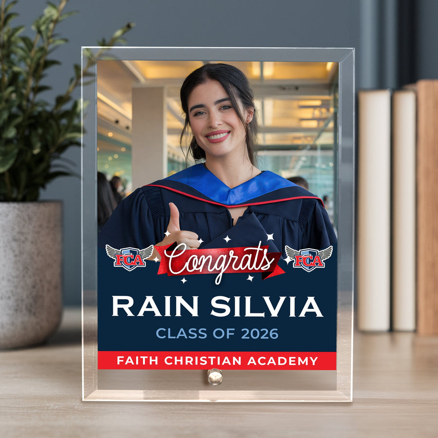 Faith Christian Academy Glass Plaque Design 6