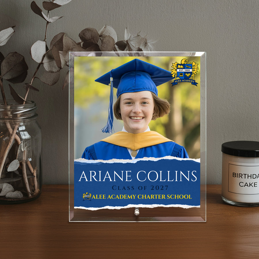 Alee Academy Charter School Glass Plaque Design 3