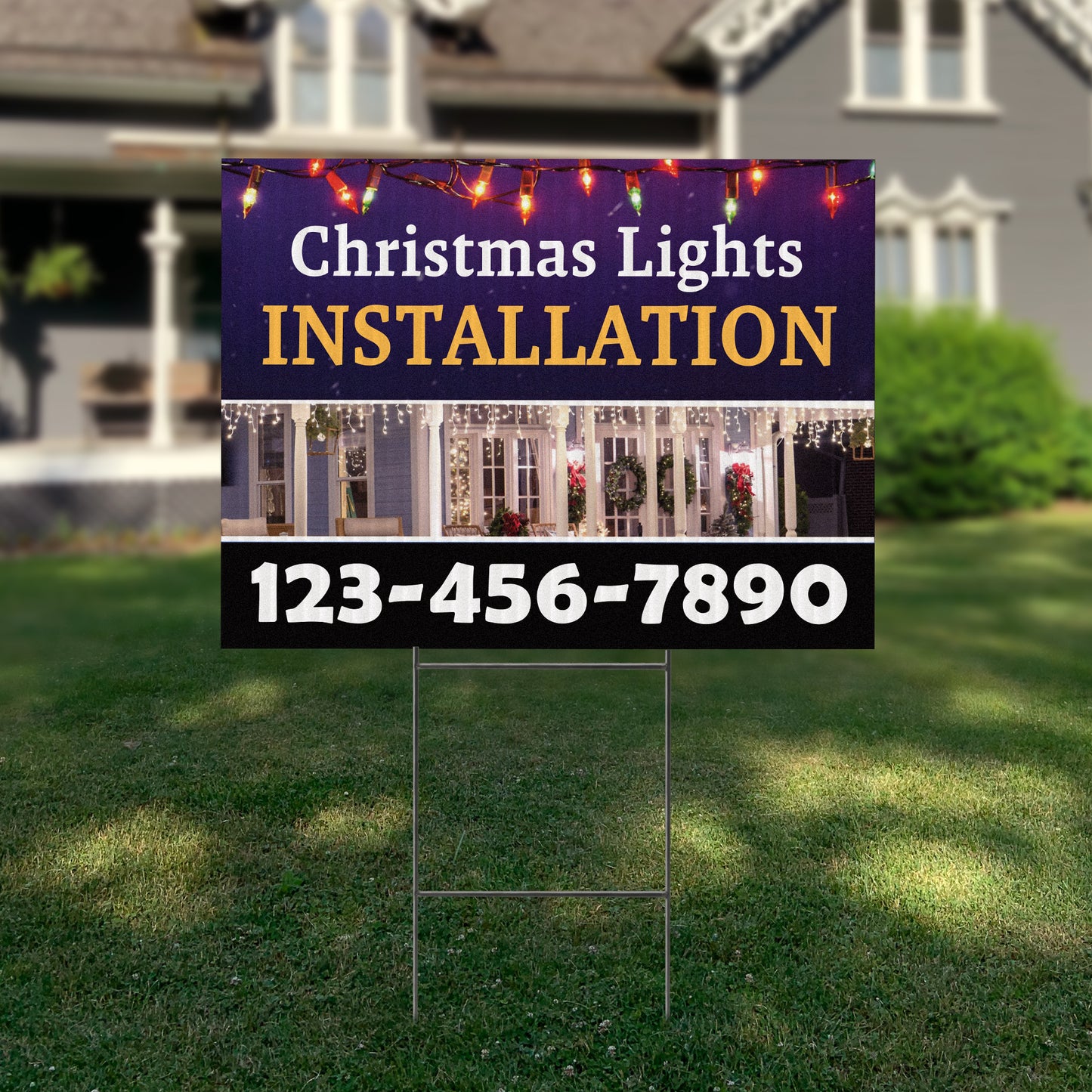 Christmas Lights Installation Yard Sign Design 4