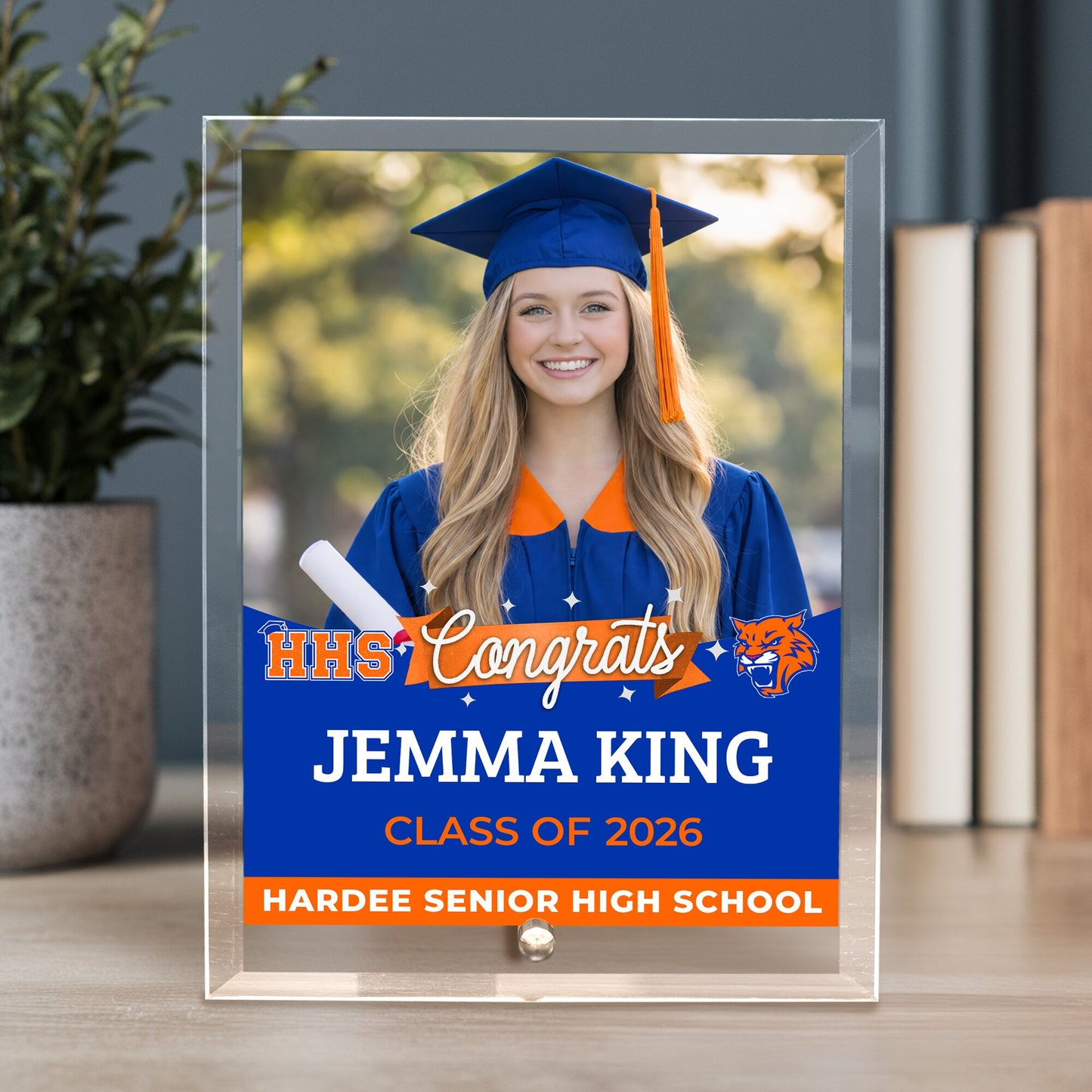 Hardee Senior High School Glass Plaque Design 6