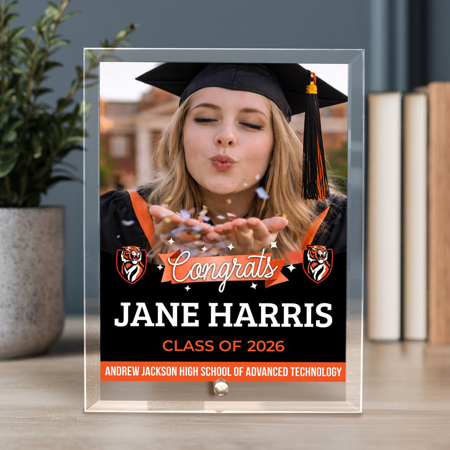 Andrew Jackson High School of Advanced Technology Glass Plaque Design 6