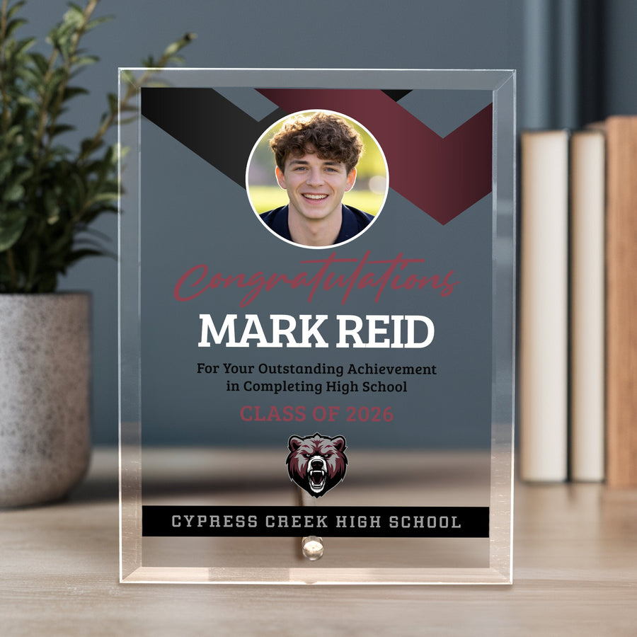Cypress Creek High School Glass Plaque Design 1