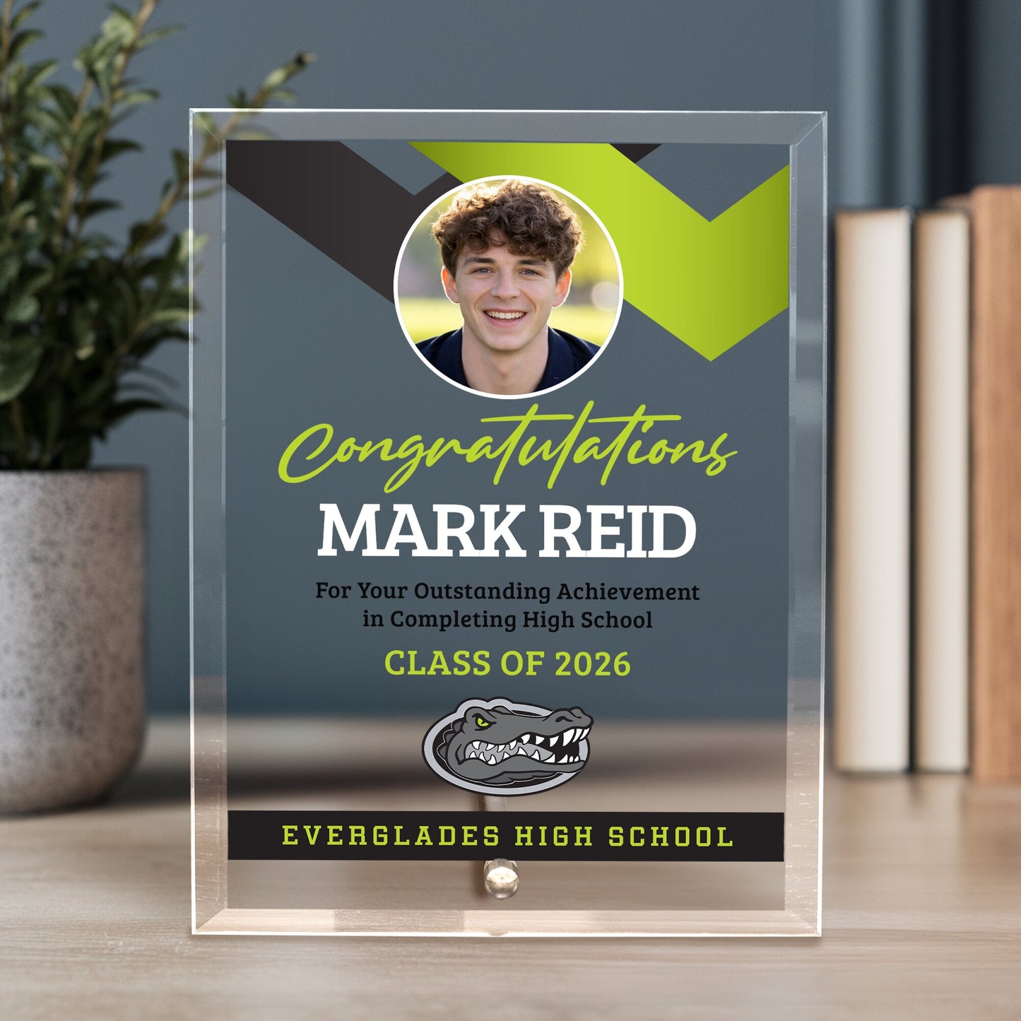 Everglades High School Glass Plaque Design 1