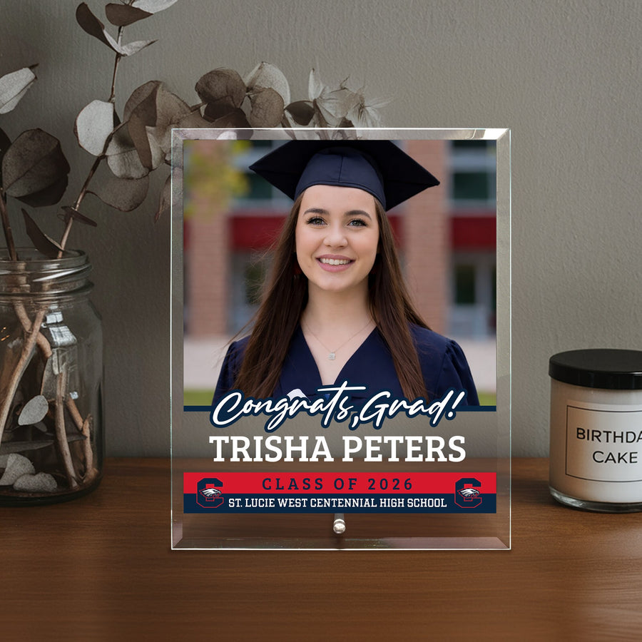 St. Lucie West Centennial High School Glass Plaque Design 2