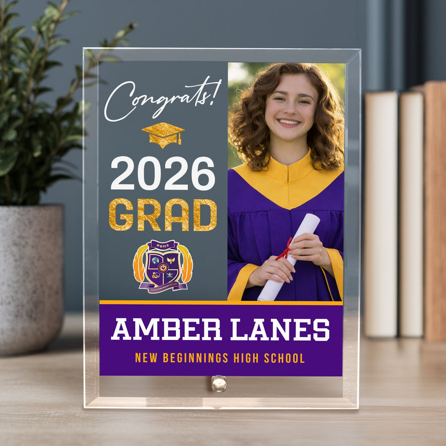 New Beginnings High School Glass Plaque Design 4